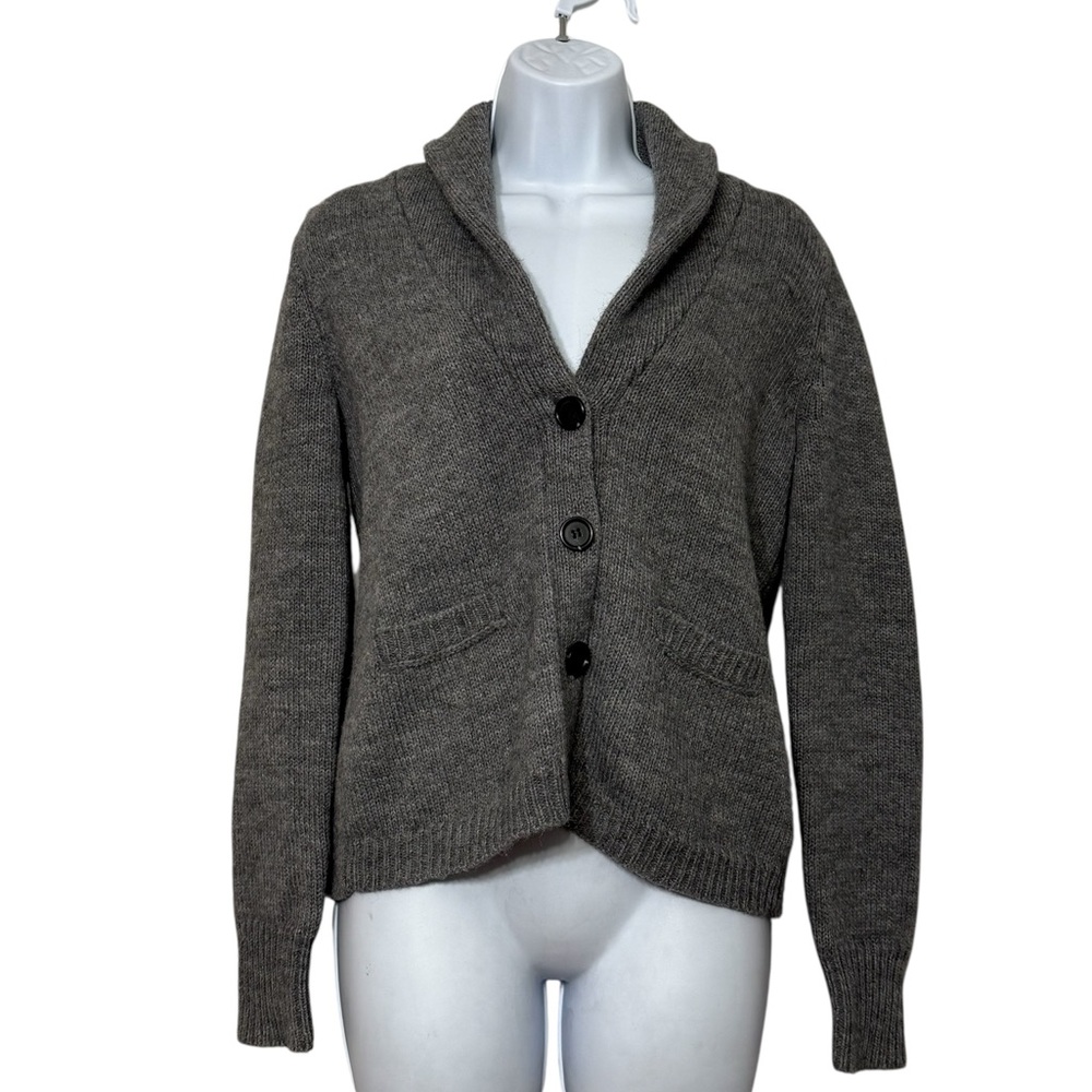 J. Crew Alpaca + Merino Wool Cardigan Sweater Cowl Neck Gray Women’s Small‎